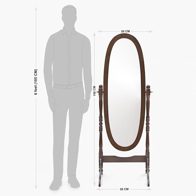 Heritage Arc Pine Standing Mirror - Image 3