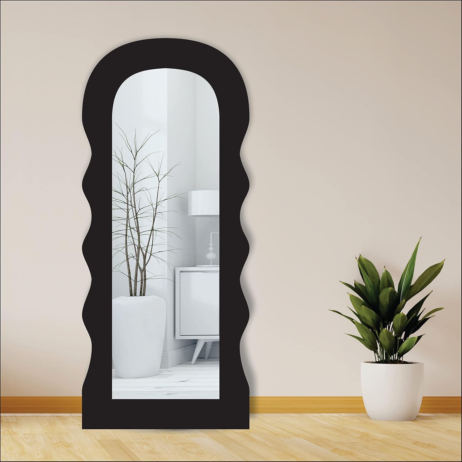 Contour Noir Pine Standing Mirror - Image 6