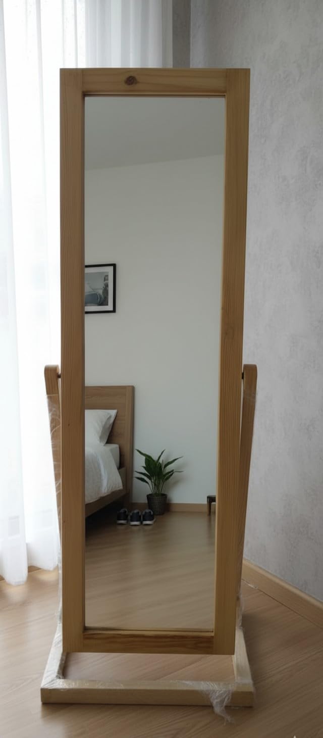 Pine Wood Full-Length Standing Mirror - Image 3
